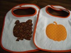 Bib ideas for Thanksgiving sewn by Carol Murphy Sept. 2009